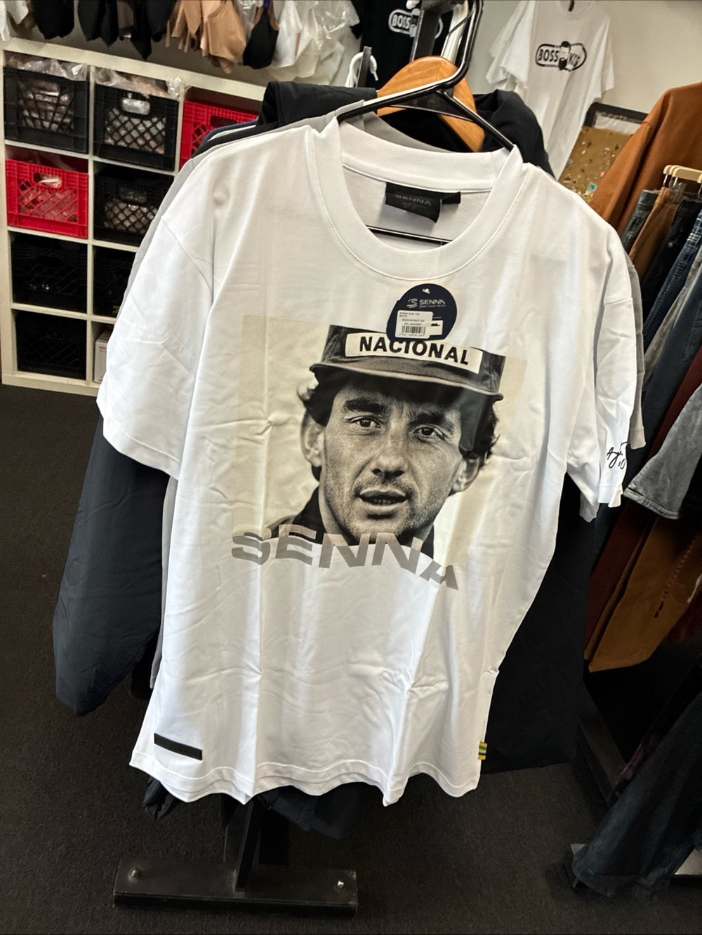 Ayrton Senna F1 Icon T-Shirt - Ash/White New NWT Rare In Plastic SZ XXL